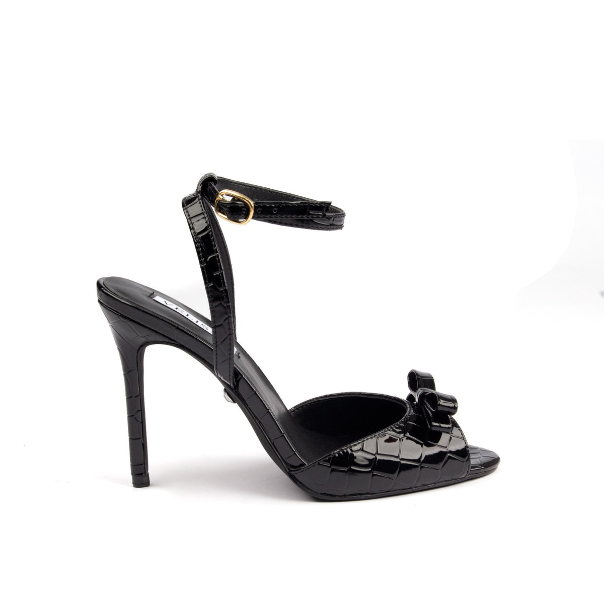 [black] Velissa Aria Slingback 105mm stiletto heels in Black croc-embossed leather, designed in Dubai